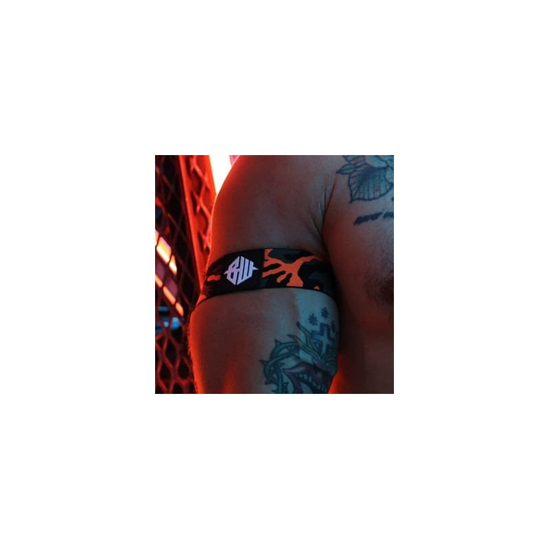 Breedwell Brassards Neo Camo Noir-Orange Neon